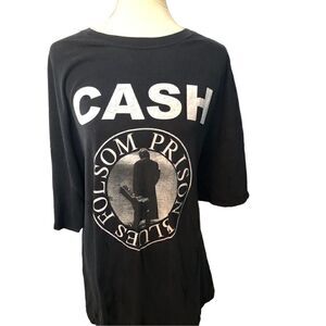 Cash Folsom County graphic black shirt sleeve tee